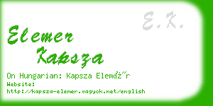 elemer kapsza business card